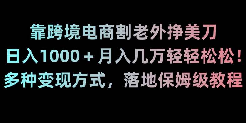 靠跨境电商割老外挣美刀,日入1000+月入几万轻轻松松!多种变现方式,落地保姆级教程【揭秘】插图 靠跨境电商割老外挣美刀,日入1000+月入几万轻轻松松!多种变现方式,落地保姆级教程【揭秘】