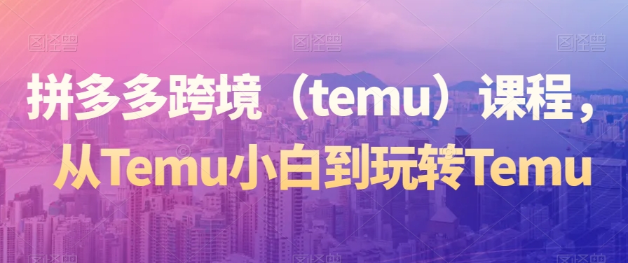 拼多多跨境(temu)课程,从Temu小白到玩转Temu插图 拼多多跨境(temu)课程,从Temu小白到玩转Temu