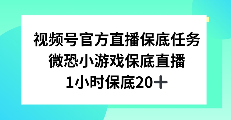视频号直播任务,微恐小游戏,1小时20+【揭秘】插图 视频号直播任务,微恐小游戏,1小时20+【揭秘】
