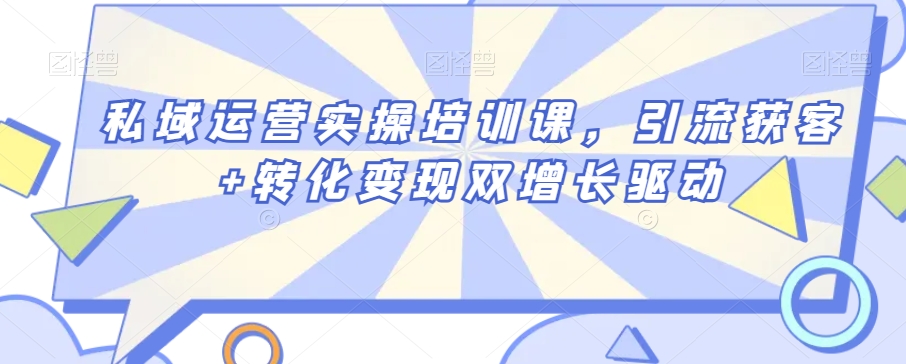 私域运营实操培训课,引流获客+转化变现双增长驱动插图 私域运营实操培训课,引流获客+转化变现双增长驱动