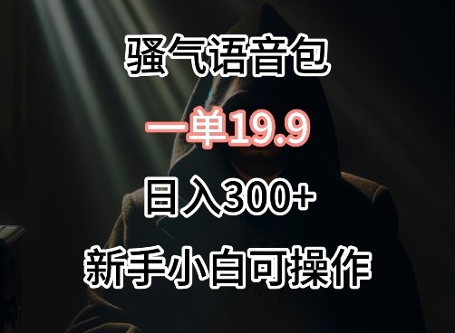 0成本卖骚气语音包,一单19.9.日入300+【揭秘】插图 0成本卖骚气语音包,一单19.9.日入300+【揭秘】