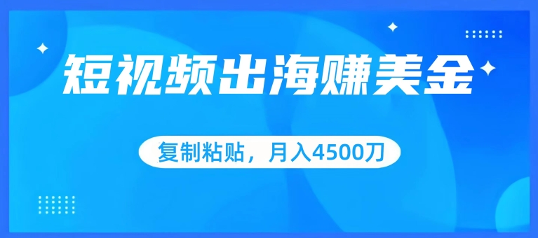 短视频出海赚美金,复制粘贴批量操作,小白轻松掌握,月入4500美刀【揭秘】插图 短视频出海赚美金,复制粘贴批量操作,小白轻松掌握,月入4500美刀【揭秘】