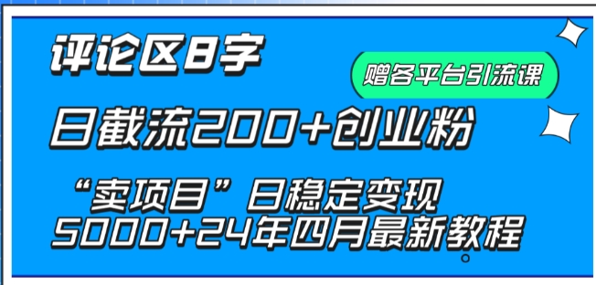 抖音评论区8字日截流200+创业粉 “卖项目”日稳定变现5000+【揭秘】插图 抖音评论区8字日截流200+创业粉 “卖项目”日稳定变现5000+【揭秘】
