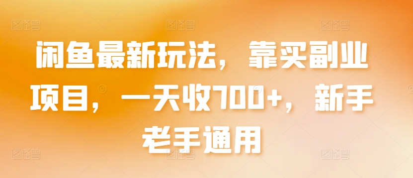 闲鱼最新玩法,靠买副业项目,一天收700+,新手老手通用【揭秘】插图 闲鱼最新玩法,靠买副业项目,一天收700+,新手老手通用【揭秘】