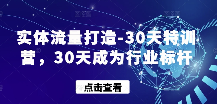 实体流量打造-30天特训营,30天成为行业标杆插图 实体流量打造-30天特训营,30天成为行业标杆