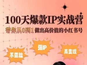 小红书100天爆款IP实战营,带你从0到1做出高价值的小红书号插图 小红书100天爆款IP实战营,带你从0到1做出高价值的小红书号