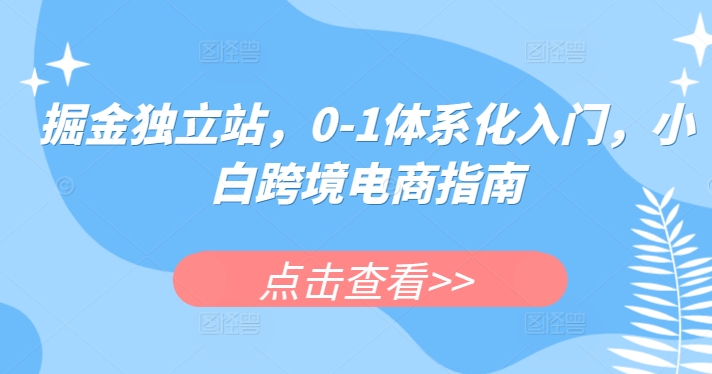 掘金独立站,0-1体系化入门,小白跨境电商指南插图 掘金独立站,0-1体系化入门,小白跨境电商指南