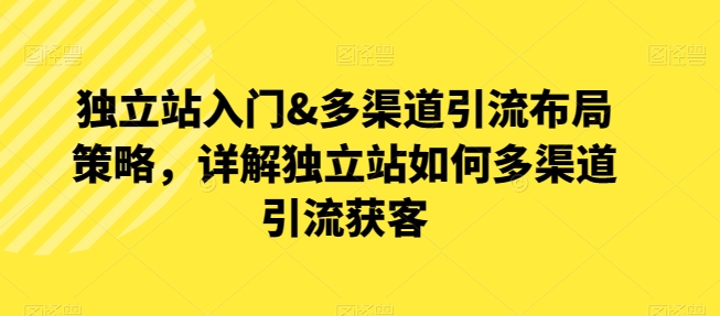 独立站入门&多渠道引流布局策略,详解独立站如何多渠道引流获客插图 独立站入门&多渠道引流布局策略,详解独立站如何多渠道引流获客