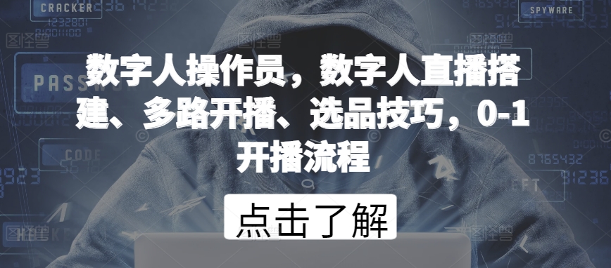 数字人操作员,数字人直播搭建、多路开播、选品技巧,0-1开播流程插图 数字人操作员,数字人直播搭建、多路开播、选品技巧,0-1开播流程