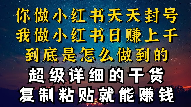 都知道小红书能引流私域变现,可为什么我能一天引流几十人变现上千,但你却频频封号违规被限流【揭秘】插图 都知道小红书能引流私域变现,可为什么我能一天引流几十人变现上千,但你却频频封号违规被限流【揭秘】