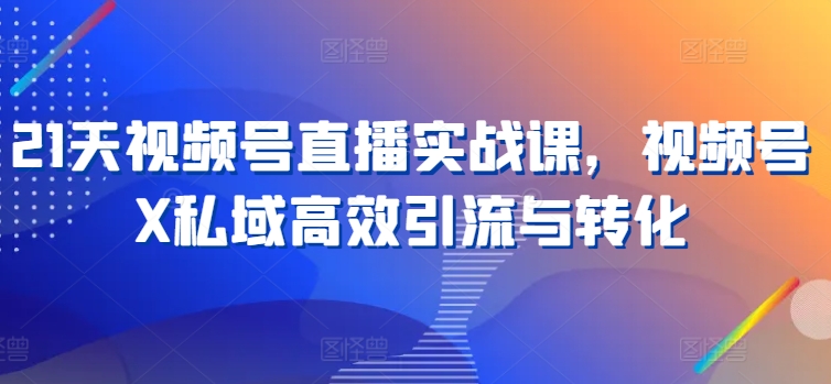 21天视频号直播实战课,视频号X私域高效引流与转化插图 21天视频号直播实战课,视频号X私域高效引流与转化