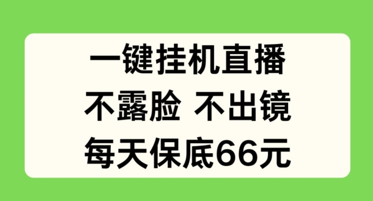 一键挂JI直播,不露脸不出境,每天保底66元【揭秘】插图 一键挂JI直播,不露脸不出境,每天保底66元【揭秘】