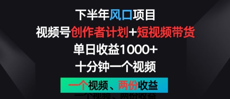 下半年风口项目,视频号创作者计划+视频带货,一个视频两份收益,十分钟一个视频【揭秘】插图 下半年风口项目,视频号创作者计划+视频带货,一个视频两份收益,十分钟一个视频【揭秘】