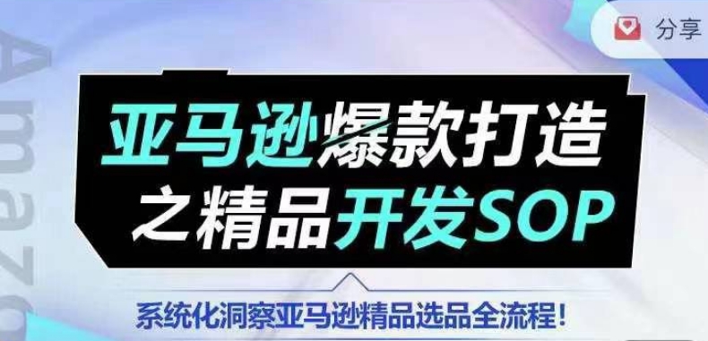 【训练营】亚马逊爆款打造之精品开发SOP,系统化洞察亚马逊精品选品全流程插图 【训练营】亚马逊爆款打造之精品开发SOP,系统化洞察亚马逊精品选品全流程