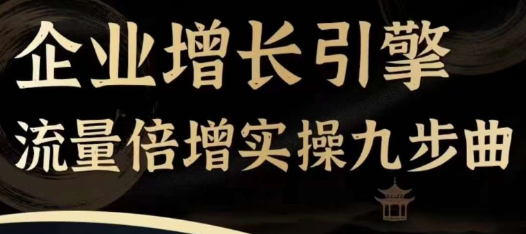 企业增长引擎流量倍增实操九步曲,一套课程帮你找到快速、简单、有效、可复制的获客+变现方式,插图 企业增长引擎流量倍增实操九步曲,一套课程帮你找到快速、简单、有效、可复制的获客+变现方式,