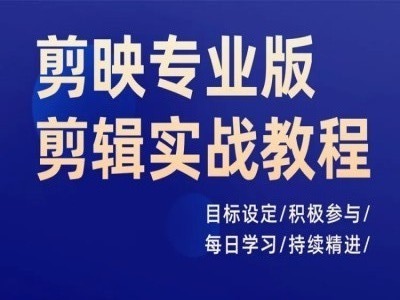 剪映专业版剪辑实战教程,目标设定/积极参与/每日学习/持续精进插图 剪映专业版剪辑实战教程,目标设定/积极参与/每日学习/持续精进