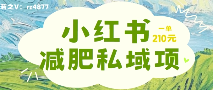 小红书减肥粉,私域变现项目,一单就达210元,小白也能轻松上手【揭秘】插图 小红书减肥粉,私域变现项目,一单就达210元,小白也能轻松上手【揭秘】